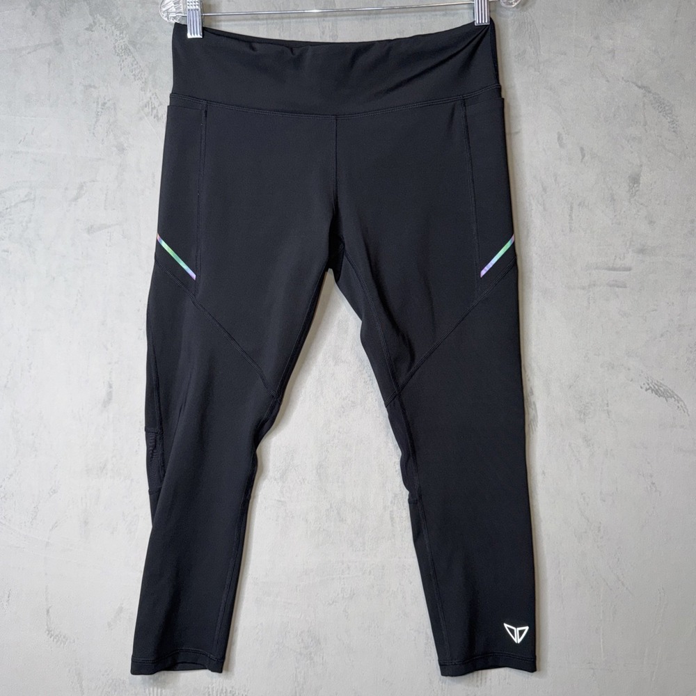 KORSA Roadrunner Women's Running Leggings Size L Black Cropped Athletic Pants